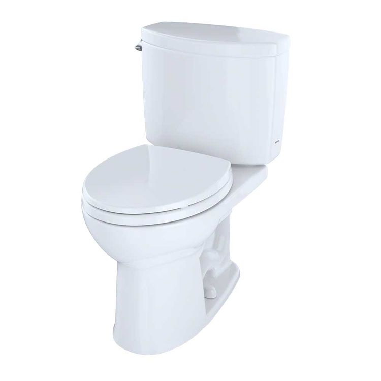 View 5 of Toto CST453CEFG#01 Toto Drake II Two-Piece Round 1.28 GPF Universal Height Toilet with CeFiONtect, Cotton White - CST453CEFG#01