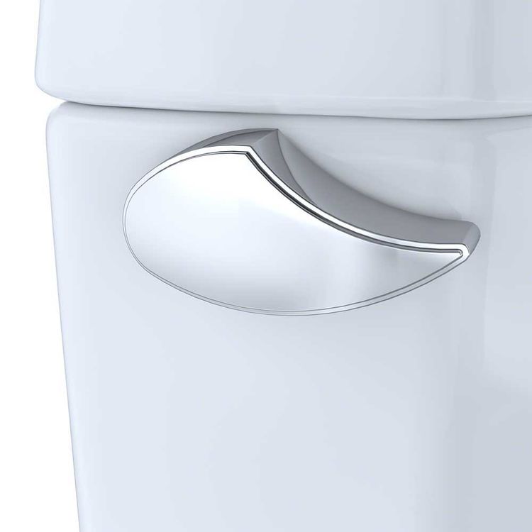 View 9 of Toto CST453CEFG#01 Toto Drake II Two-Piece Round 1.28 GPF Universal Height Toilet with CeFiONtect, Cotton White - CST453CEFG#01