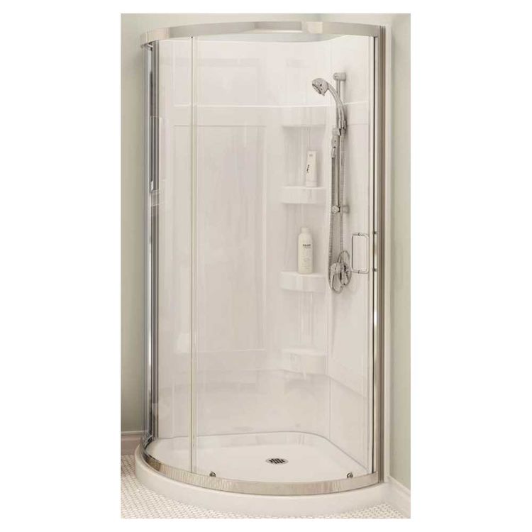 Cyrene 30000100000110 Shower Kit, Round, Sliding Door, 34 in W x 76