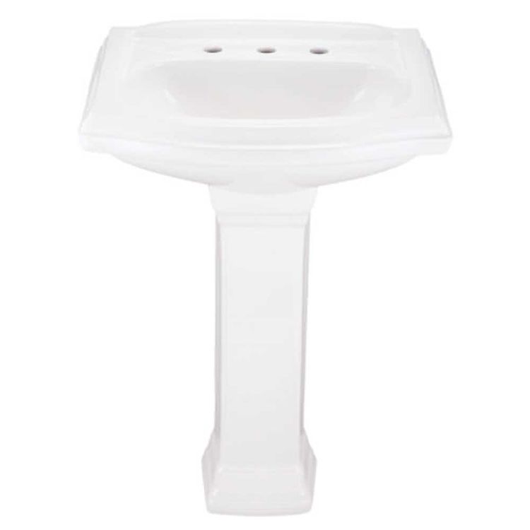 Gerber 22579 Allerton Standard Pedestal Bathroom Sink, 3Hole, 8