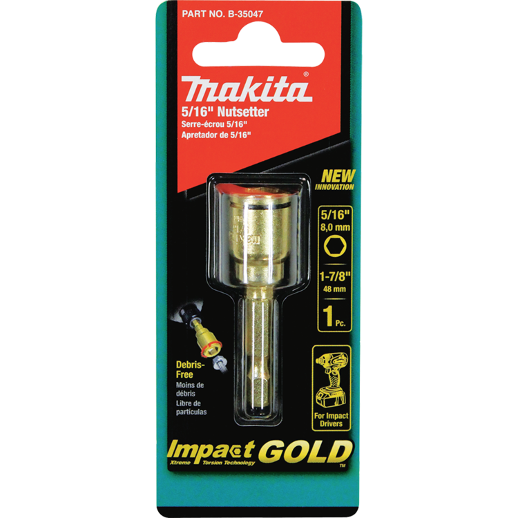 Details about   Makita B-35047 5/16"  8mm Impact Gold Grip It Nutsetter  Impact Driver Drill Bit