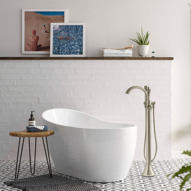 Moen 655BN Wynford Floor Mount Tub Filler, 6 GPM Brushed Nickel