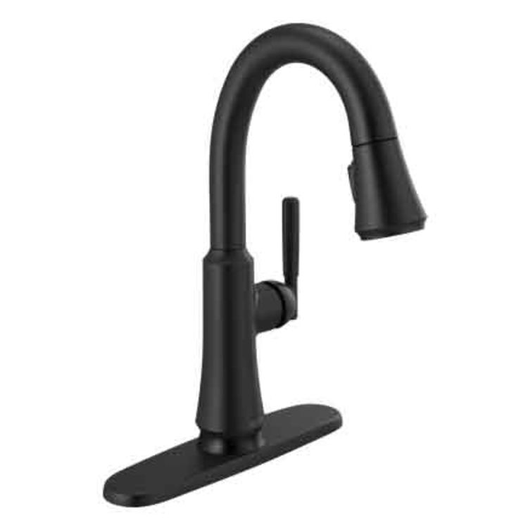 View 3 of Delta 9979T-BL-DST Delta 9979T-BL-DST Coranto Single Handle Pull Down Bar/Prep Faucet with Touch2O, Matte Black