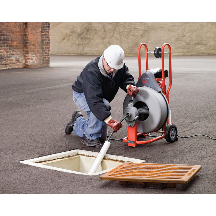 Ridgid K-750 115v滚筒机-自动进料，5/8＂Pigtail, Gloves - Ridgid 51402