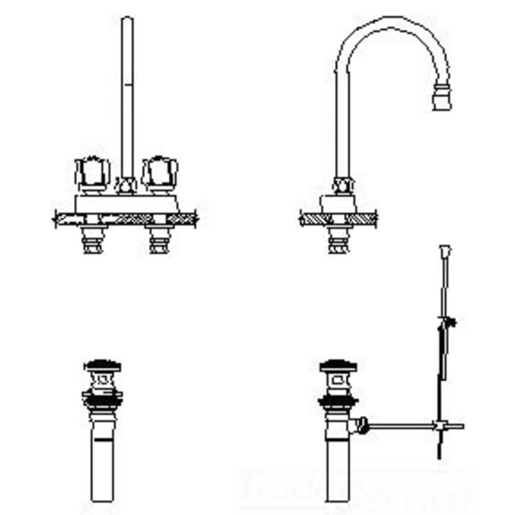 Delta 27C5941 Delta 27C5941 CER-TECK 2-Handle Cast Centerset Lavatory Faucet w/ Pop-Up, 6