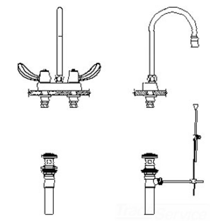 Delta 27C5952 Delta 27C5952 CER-TECK 2-Handle Cast Centerset Lavatory Faucet w/ Pop-Up, 6