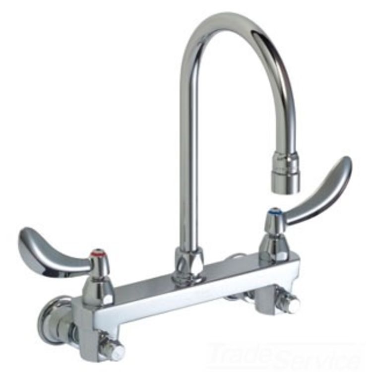 Delta 28C4944 CERTECK Wallmount Service Faucet, 6" Gooseneck, Blade w