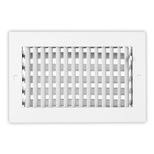 14 x 10 Adjustable Aluminum Airfoil Blade Register, Multi-Shutter Damper,  White - Shoemaker 950-14X10