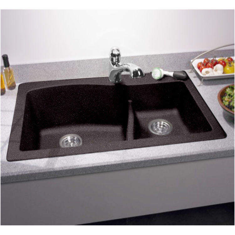 Swanstone QZLS3322077 Nero 33"X22" Undermount Kitchen Sink