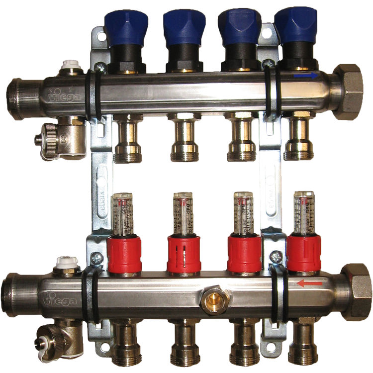 Viega 15902 4 Port Stainless Steel Manifold PlumbersStock